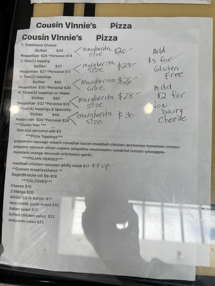 Cousin Vinnies NY Pizza Cafe Menu image 2